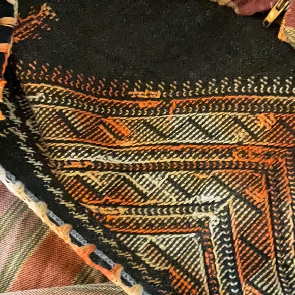 Vintage 70s maxi cotton striped dress w/angel sleeves, hand embroidered yoke - Picture 6 of 6